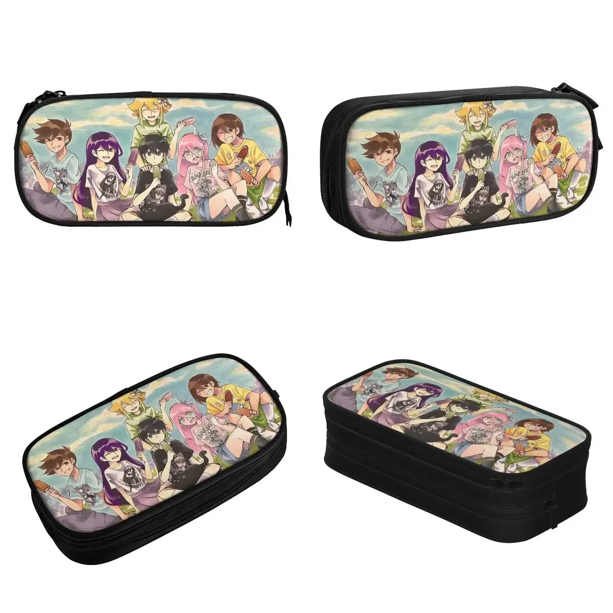 Omori Pencil Cases Fashion Sunny Aubrey Chibi Kel Hero Pen Holder Bag Student Large Storage Students School Cosmetic Pencil Box