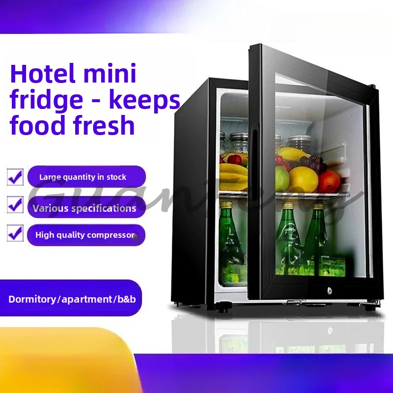 Small Refrigerator, Hotel Refrigerated Ice Bar, Small Freezer, Transparent Door, Refrigerator Wine Cabinet, Silent Hotel Small