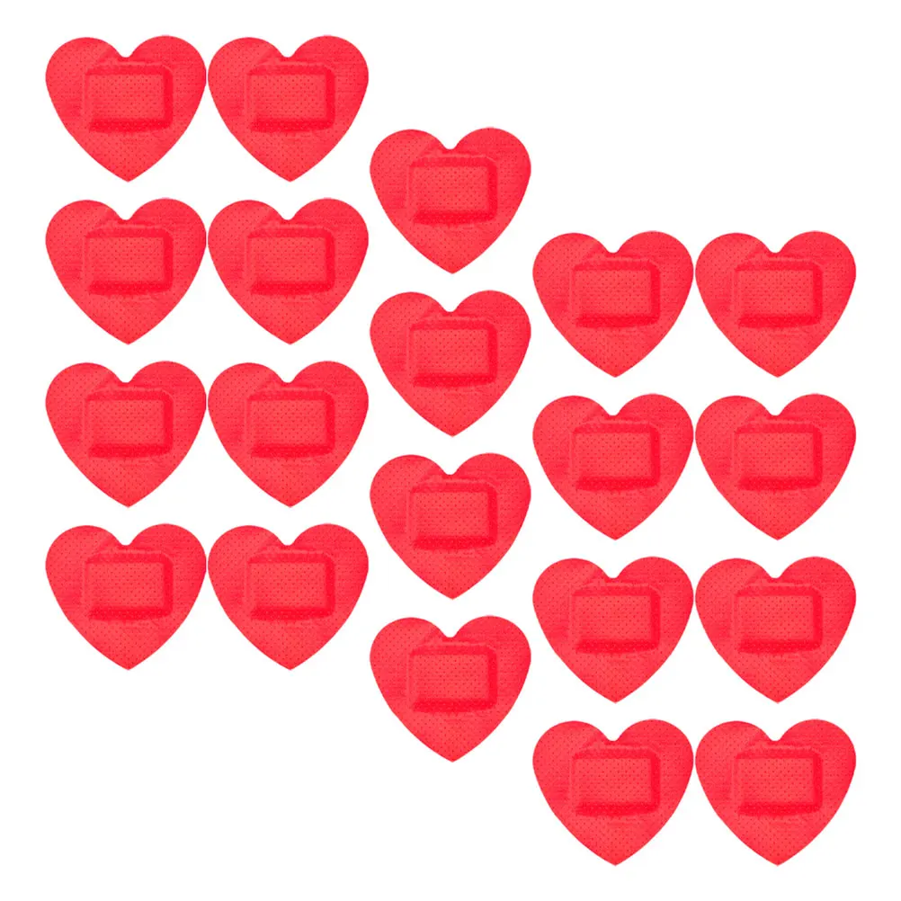 

20pcs Heart Shaped Wound Bandages Adhesive Patches Breathable 34x27mm Outdoor Camping Hiking First Aid