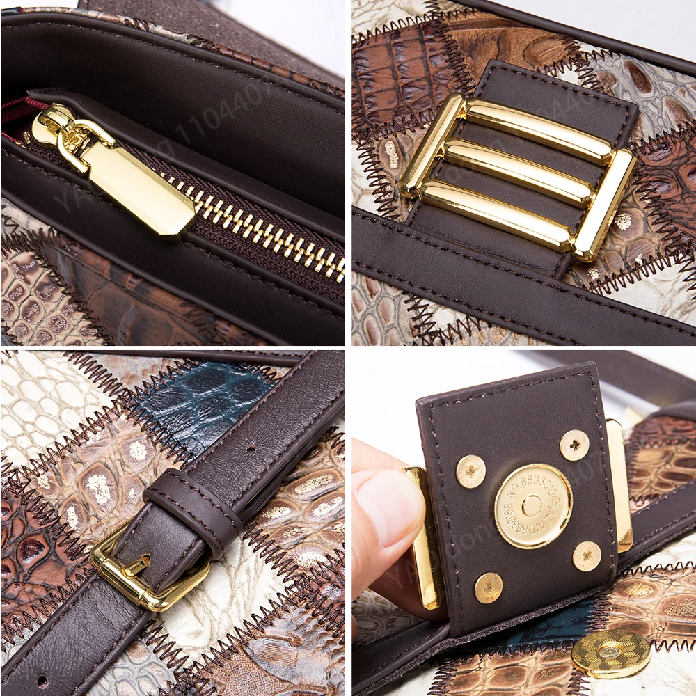 Yao Dong WESTAL Vintage Women Bags Designer Crossbody Bags for Women Purses and Handbags Colorful Hasp Women's Leather Shoulder