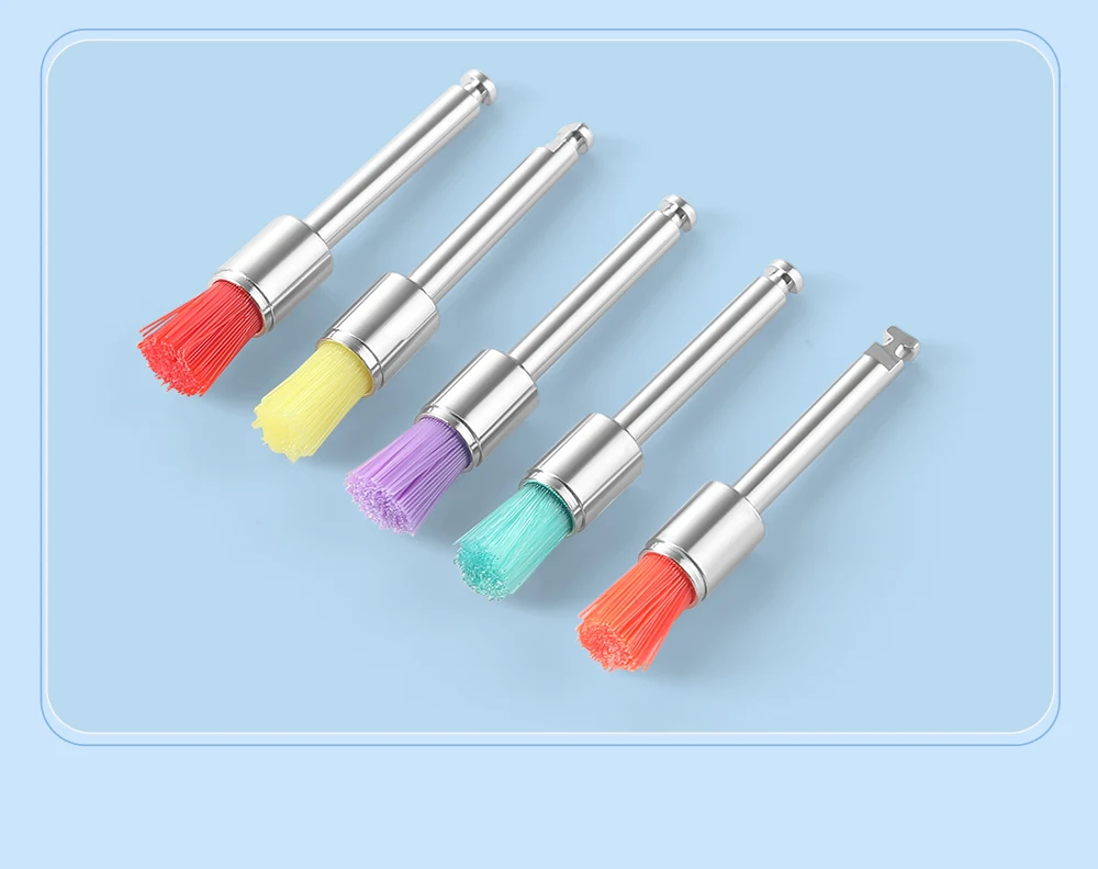 100 Stück/Box AZDENT Dental Nylon Polierbürsten Schüssel/flache Form Latch Typ (RA) Einmalgebrauch – Detail 17