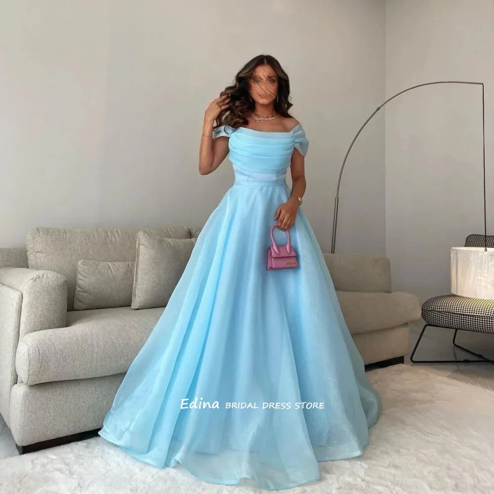 Elegant Off the Shoulder Organza Prom Dresses Custom Made Ball Gown vestidos de festa Formal Occassion Gowns