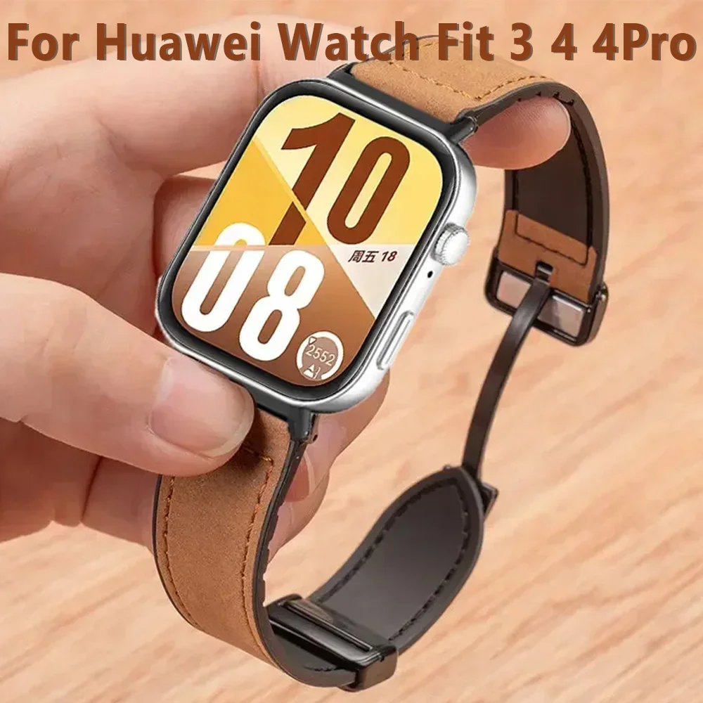 Leder+Silikon-Armband für Huawei Watch Fit 4 Pro Fit 3 Magnetverschluss-Armband Huawei Watch Fit 4 Correa Zubehör