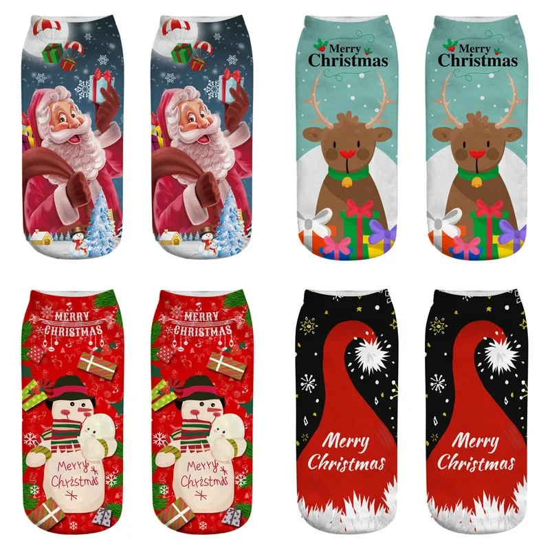 

1pair Christmas Cotton Socks Merry Christmas Decor for Home Xmas Gifts Cristmas Decoration Happy New Year