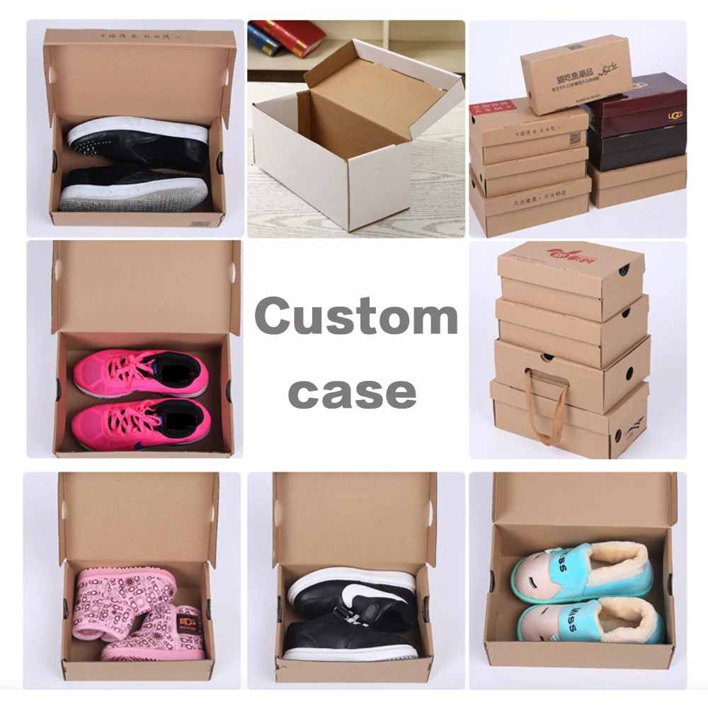 Gift Paper Boxes Delivery Box Corrugated Cardboard Box Packaging Blank Carton Business Mailing Box Shoes Box For Shipping 5PCS