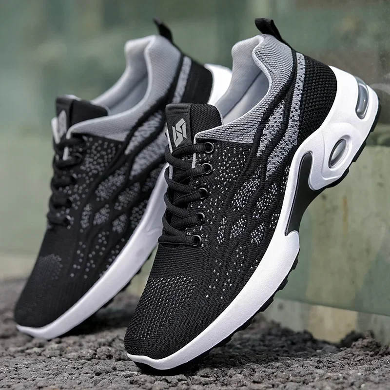 Autumn New Casual Sports Tennis Shoes Soft-soled Student Air Cushion Shoes Breathable Ultra-light Sports Shoes Men