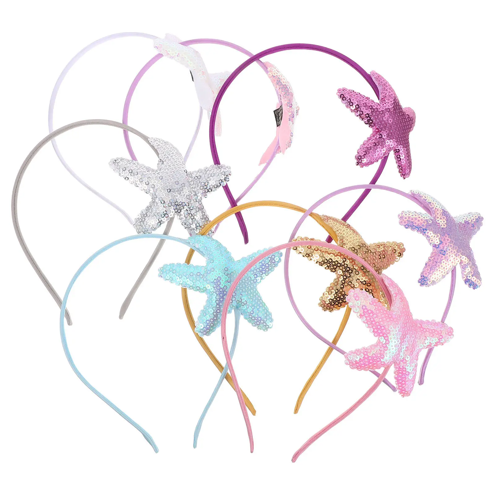 

8Pcs Children Seastar Hair Hoop Unique Little Girl Headdress Party Stage Marine Animal Hair Accessories Little Girl Headdress