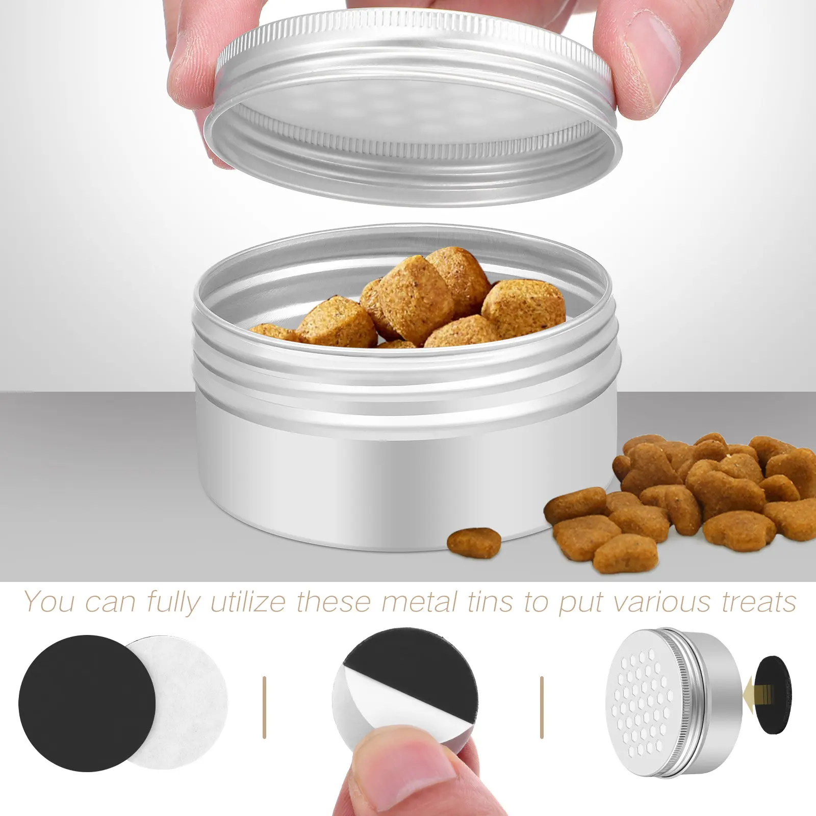 

Набор для тренировки собак на обоняние: многоразовые металлические банки с крышками, идеально подходят для игр на обнаружение запахов и дрессировки, а также для занятий аджилити.