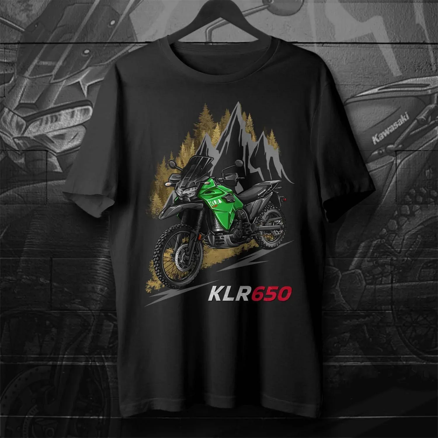 2022-2024 Models Japanese KLR650 Motorcycle T-Shirt 100% Cotton O-Neck Short Sleeve Summer Casual Mens T-shirt Rider Streetwear