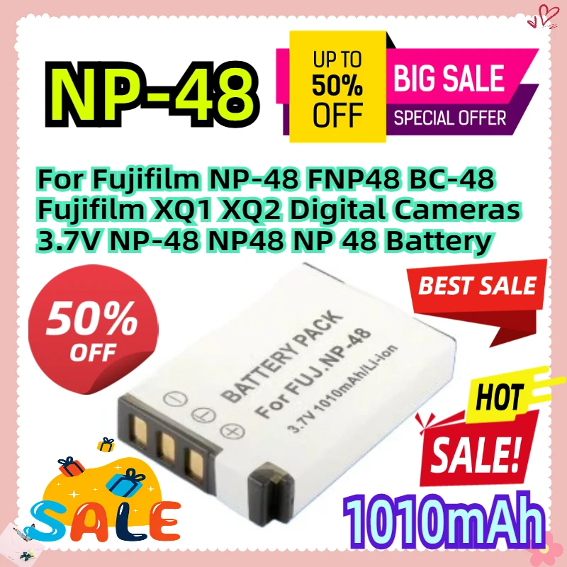 

For Fujifilm NP-48 FNP48 BC-48 Fujifilm XQ1 XQ2 Digital Cameras 3.7V 1010mAh NP-48 NP48 NP 48 Battery