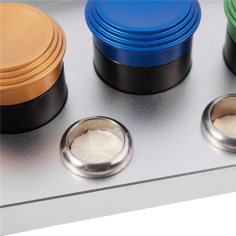 APB-นาฬิกาน้ํามัน DIP Oiler Stand Die Cast 5 Oiler จานถ้วยพร้อมฝาครอบนาฬิกาซ่อมน้ํามันจาระบีเก็บเครื่องมือสําหรับช่างซ่อมนาฬิกา
