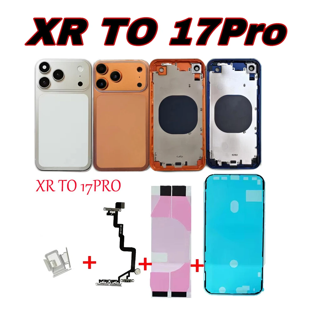 Diy Housing For iPhone XR Like 17 Pro Chassis XR Convert to 17Pro Backshell for Model A1984,A2105,A2106,A2107 with Gift