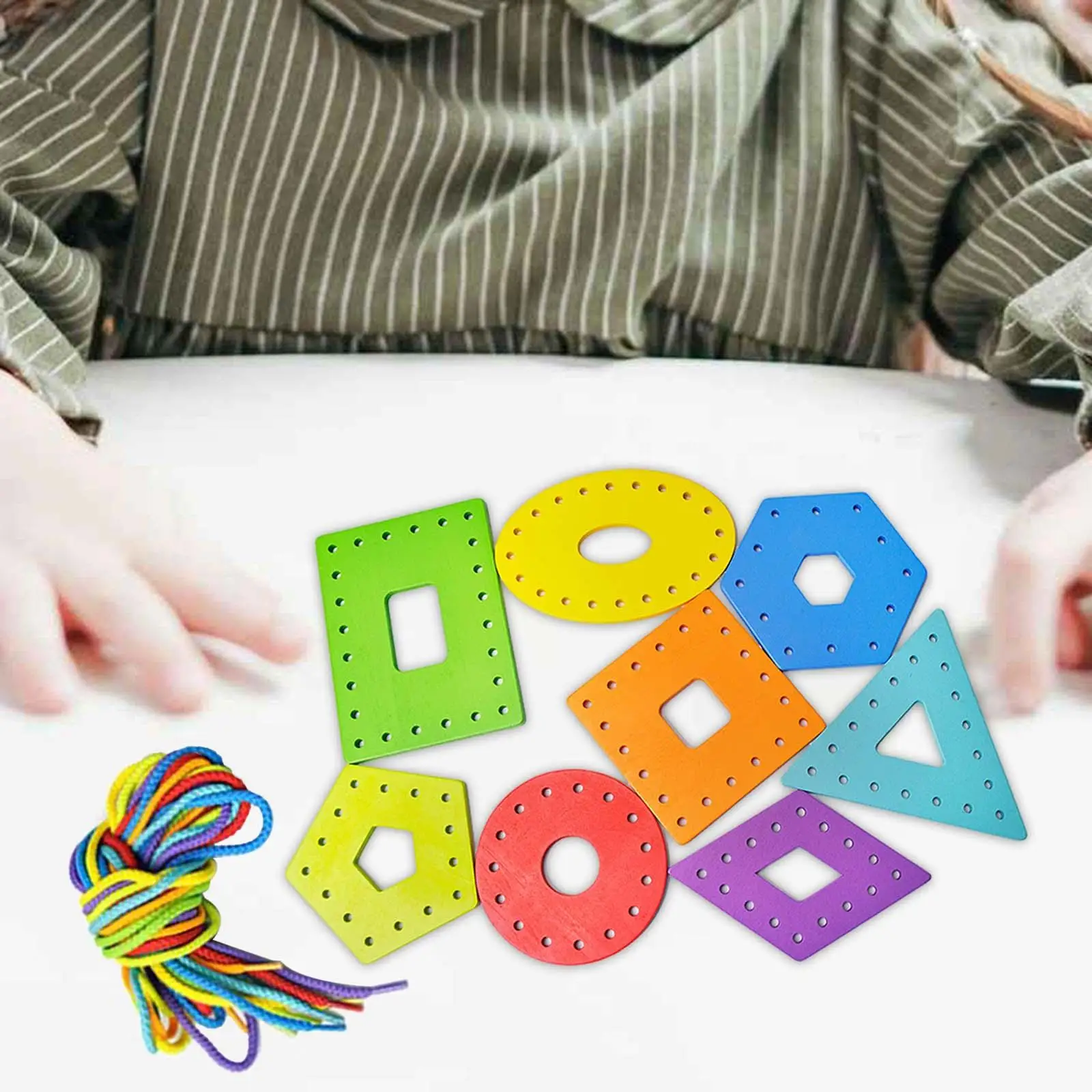 Montessori Veteraan Kaarten Kleuterschool Threading Game Vroeg Leren Voor Peuters Vliegtuigauto Kids Cadeaus Voor Jongensmeisjes