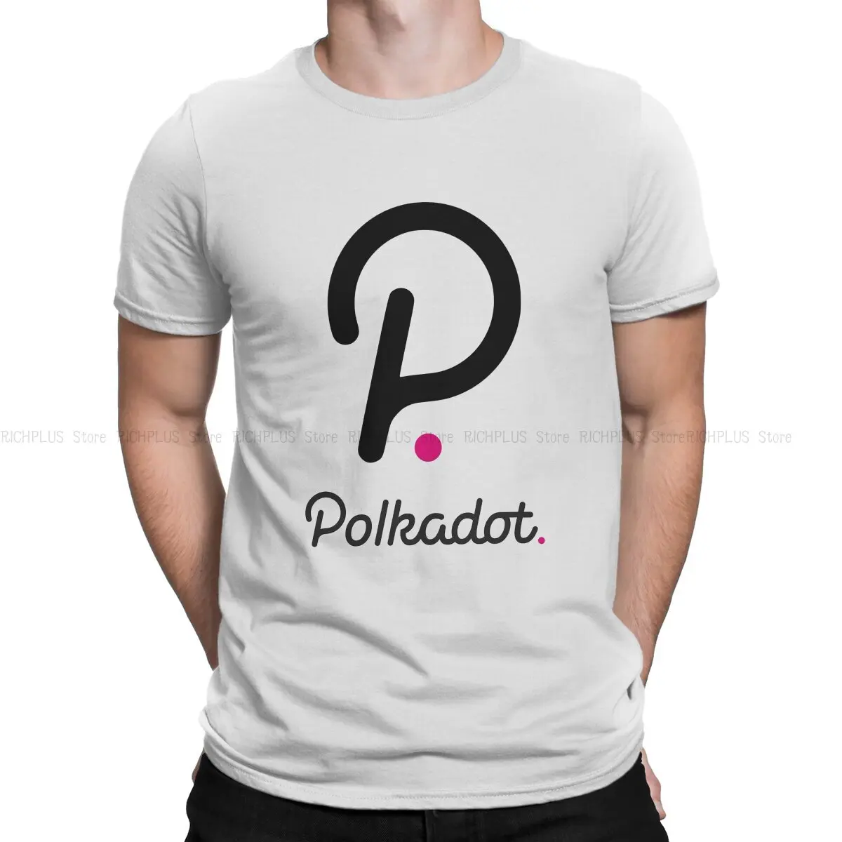 Crypto Coin Creative TShirt for Men Polkadot DOT Round Neck Polyester T Shirt Hip Hop Gift Clothes OutdoorWear