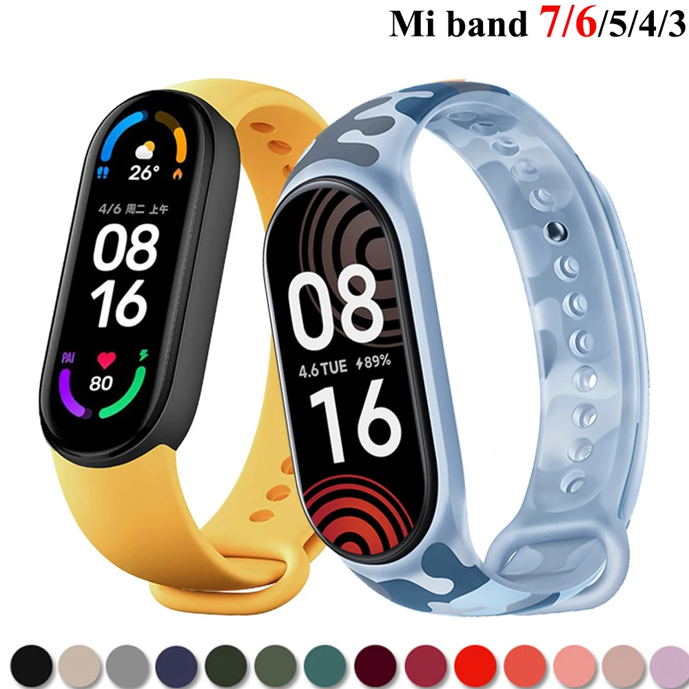 Strap for Xiaomi Mi Band 6 7 bracelet Sport silicone watch wristband Miband band6 band4 correa For Xiaomi mi band 3 4 5 7 straps