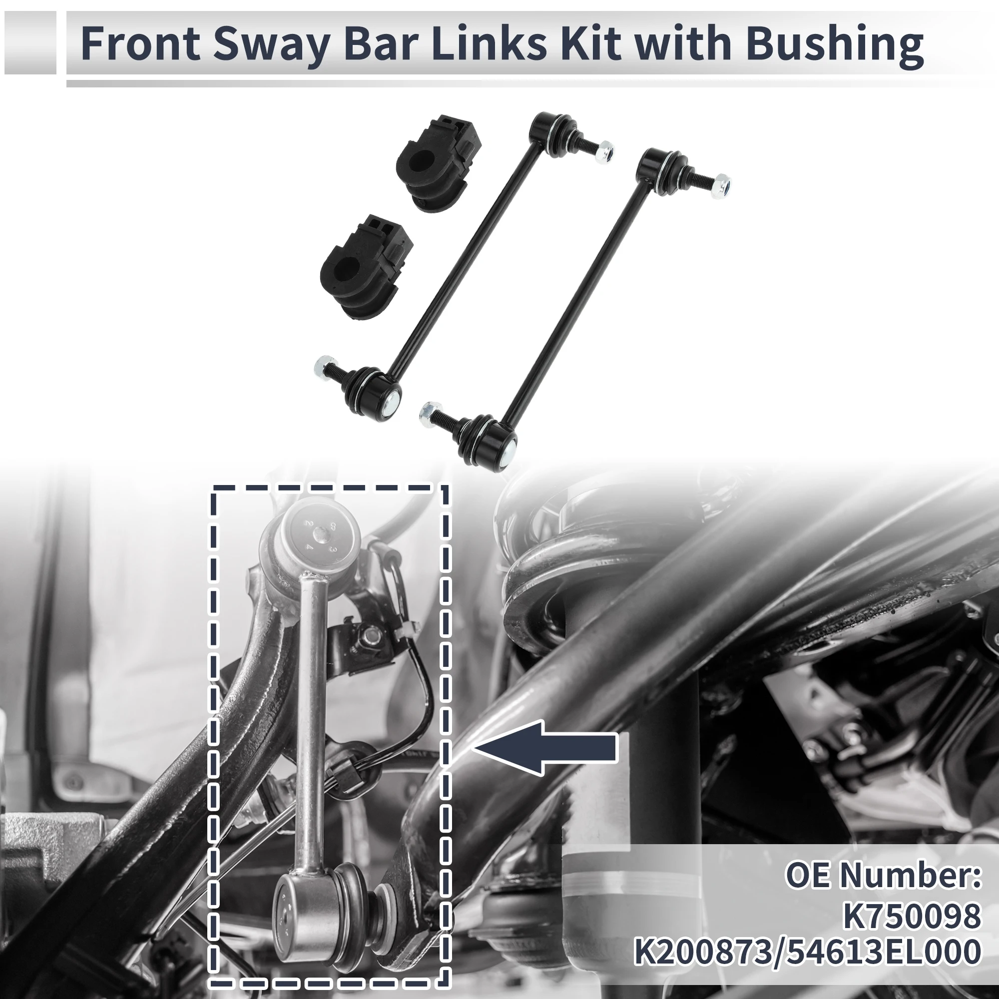 

Тяги переднего стабилизатора UXCELL с 2-мя втулками для Nissan Versa No K750098 1 комплект