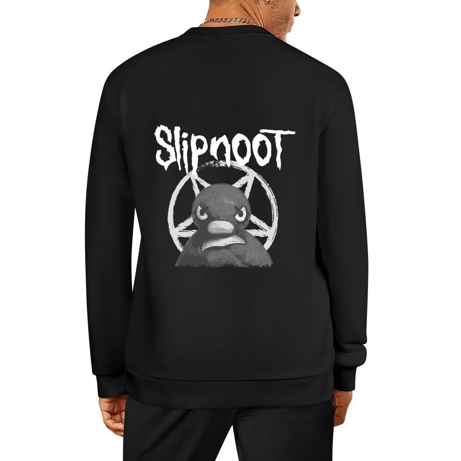 

Slipnoot Pingu White Print Pullover men's coat korean autumn clothes anime clothing anime sweatshirt