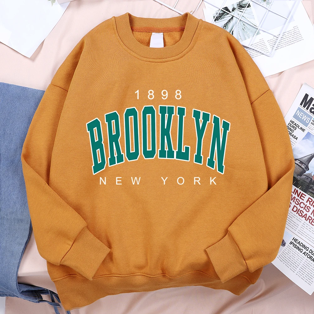 1898 Brooklyn New York Printing Clothes Man Pullover Fleece Sweatshirt Fashion Casual Loose Hoody Autumn Cartoon Women Hoodie