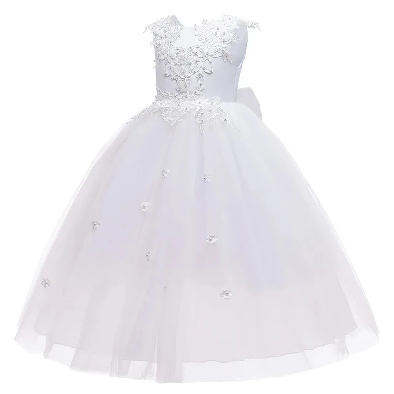 

COSda@Flower girl's birthday communion party beaded dress 2025 New Year's Christmas Girl Princess small flying sleeve Tutu smal