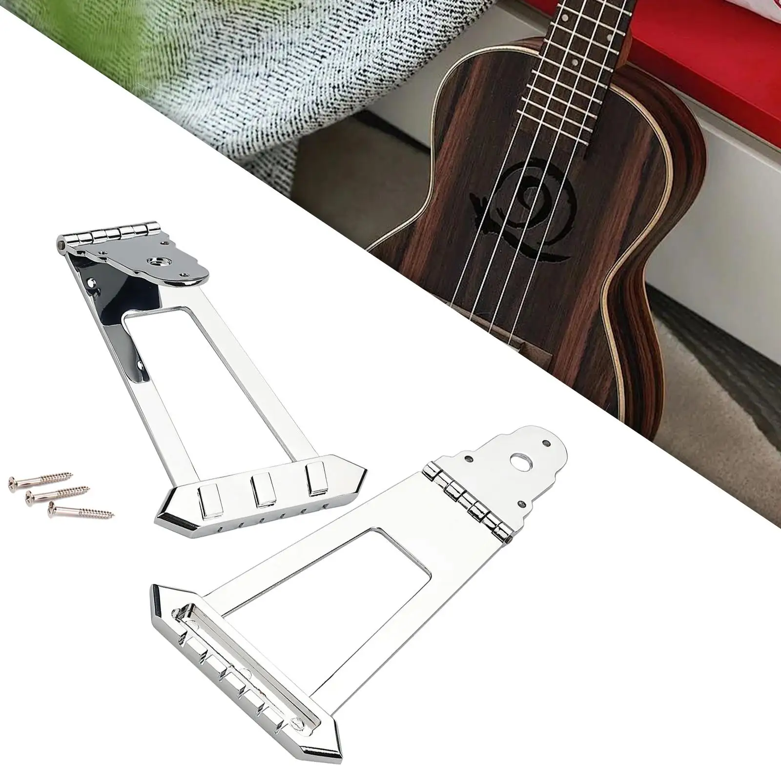 

Guitar Trapezoidal Tailpiece Bridge,Bass Bridge Tailpiece for Archtop Guitar