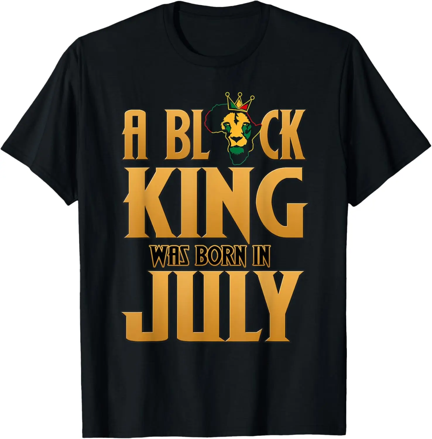 Мужская футболка Black King Was Born In July Lion Juneteenth Black Pride