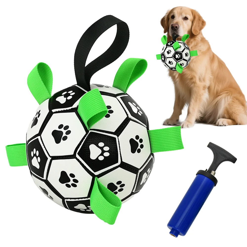 Juguete interactivo de fútbol para perros, balón de fútbol, juguete de entrenamiento para cachorros, perros pequeños, medianos y grandes, suministros para Chihuahau Golden Retriever