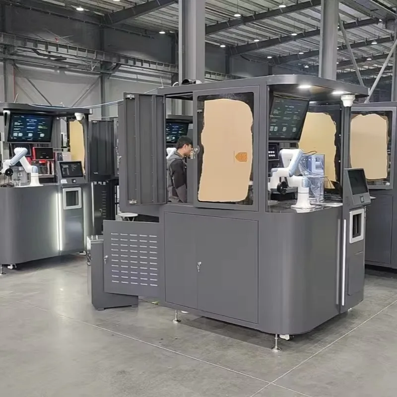 Touch Screen Robotic Arm Coffee Vending Machine Self Service Automatic Multiple Drinks For Airport Shopping Mall Subway Station