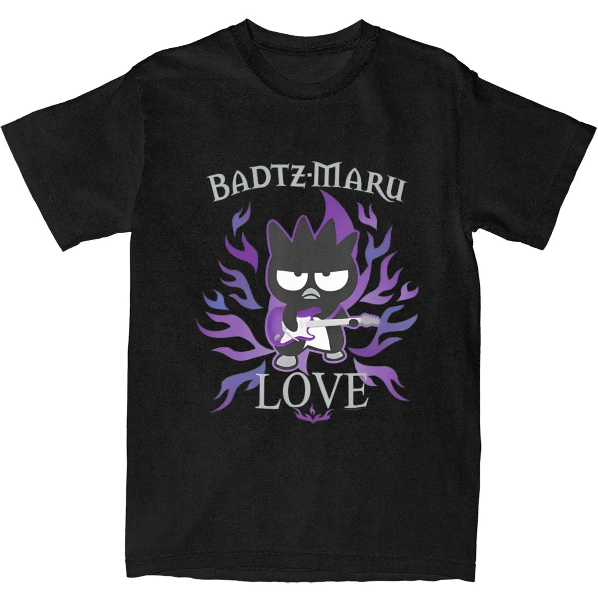 Men Badtz Maru Rock Star Love T Shirts Cotton Tops Summer Y2K Funny Short Sleeve T Shirt O Neck Leisure Casual Tshirt