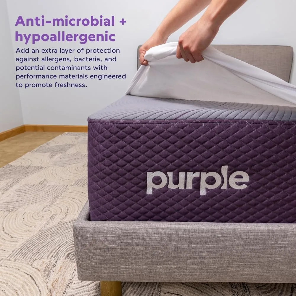 Pelindung Kasur Tahan Air Ungu – Twin XL, Perlindungan Standar Emas, Desain Prioritas Kenyamanan, Cocok untuk Kasur 8” hingga 15.5”