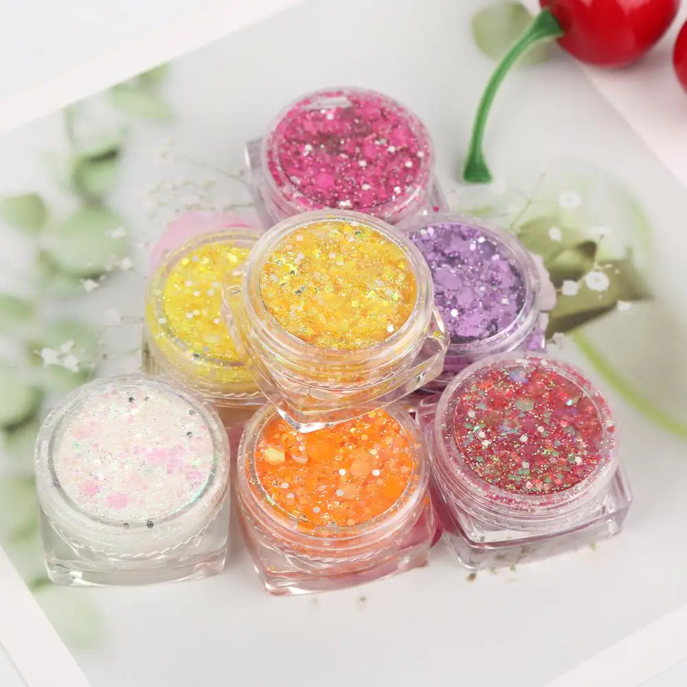 1PCS Professional Mermaid Sequins Gel Eye Shadow Holographic Glitter Shimmer Eye Makeup Palette Festival Party Cosmetics