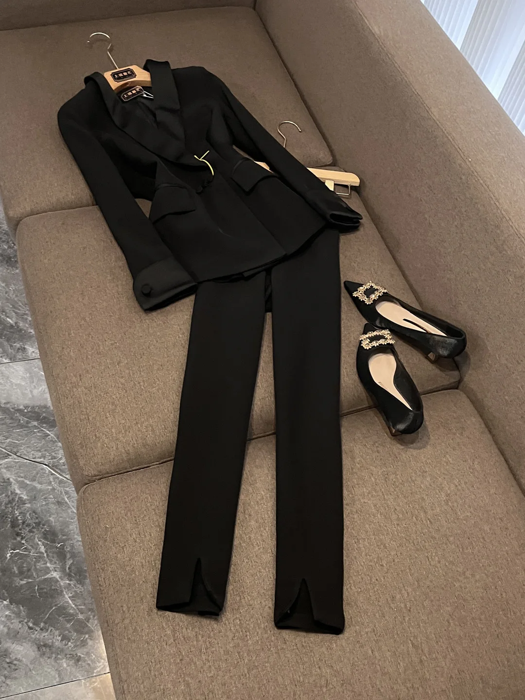 

Ele High-Rise Suit Two-Piece Set Profional Ladylike Sle Premium Feel Small Size Friendly Faionable Workwear