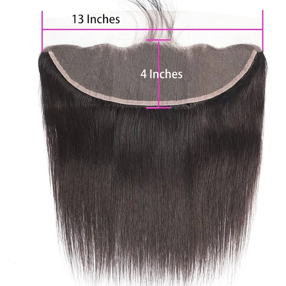 13x4 nur Spitze frontal glattes menschliches Haar mittleres/freies/dreiteiliges gerades Spitzen frontal mit natürlichem Haaransatz 100% hand gebunden