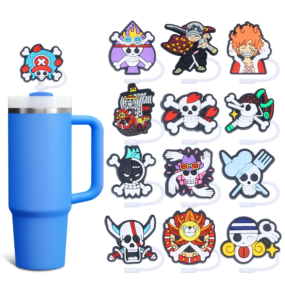 Hot Toys Japan Cartoon Straw Cover Cap 10MM Drink Straw Plug Eco-friendly Splash Proof Drinking Cup Straw Cap Charm Pendant Gift