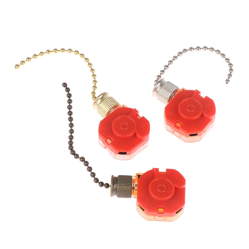 Ceiling Fan Switch Kit 3 Speed 4 Wire Pull Wire Switch With Rope For DIY Accessories Electrical Ratings 6A 125AC, 3A 250AC