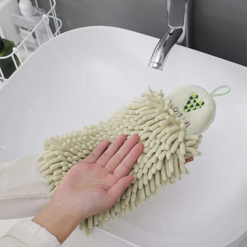 Rectangle Hand Towels Kitchen Bathroom Hand Towel Ball with Hanging Loops Quick Dry Soft Absorbent Microfiber Towels