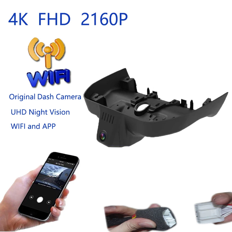 

4K Plug And Play For Cadillac CT6 2023 2024 2025 GT4 Car Video Recorder Wifi DVR Dash Camera Dashcam Black Box Wide Angle
