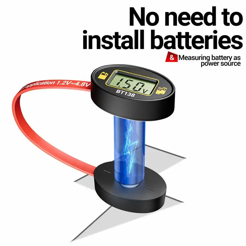 AA Battery Tester Magnetic Battery Monitor Analyzer Checker Portable Battery Testers For All Types Of Batteries Quick Accurate