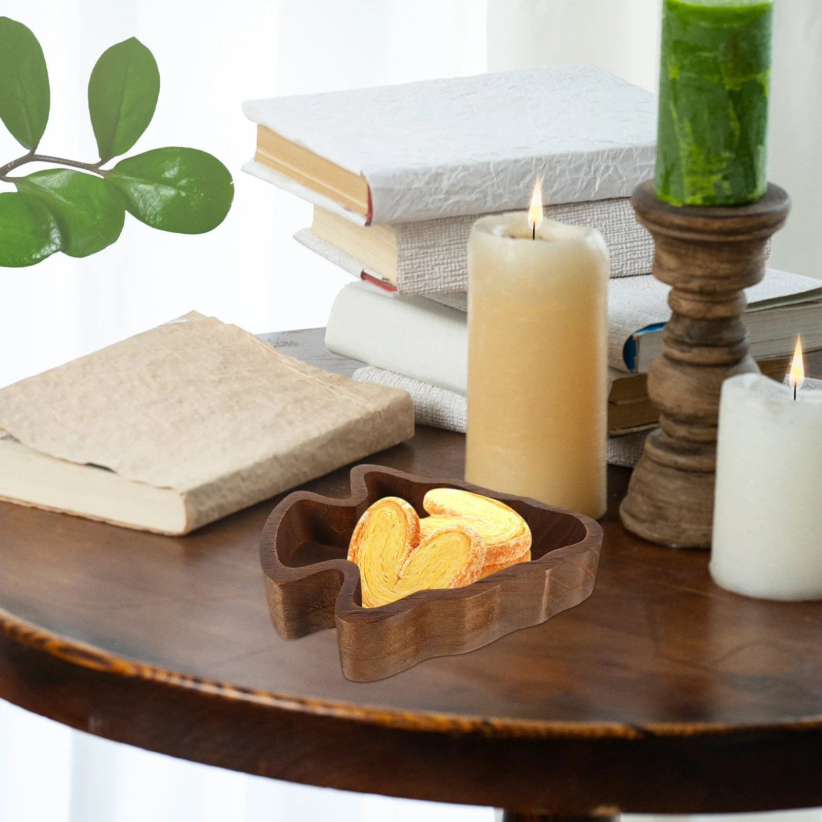 

Wooden Christmas Tree Bowl for Fruits Snacks Desserts Serving Tray Home Decoration Festive Tableware Reusable Wood Food Holder