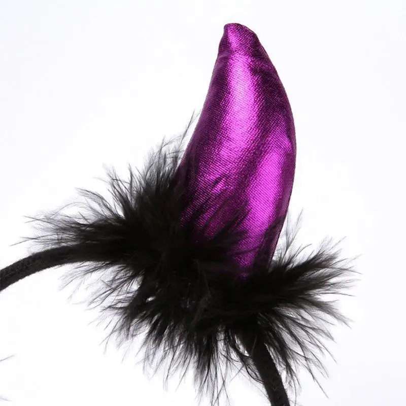 

39BB для взрослых и детей, повязка на голову с дьяволом на Хэллоуин, карнавальный костюм, нарядная вечеринка, блестящий демо