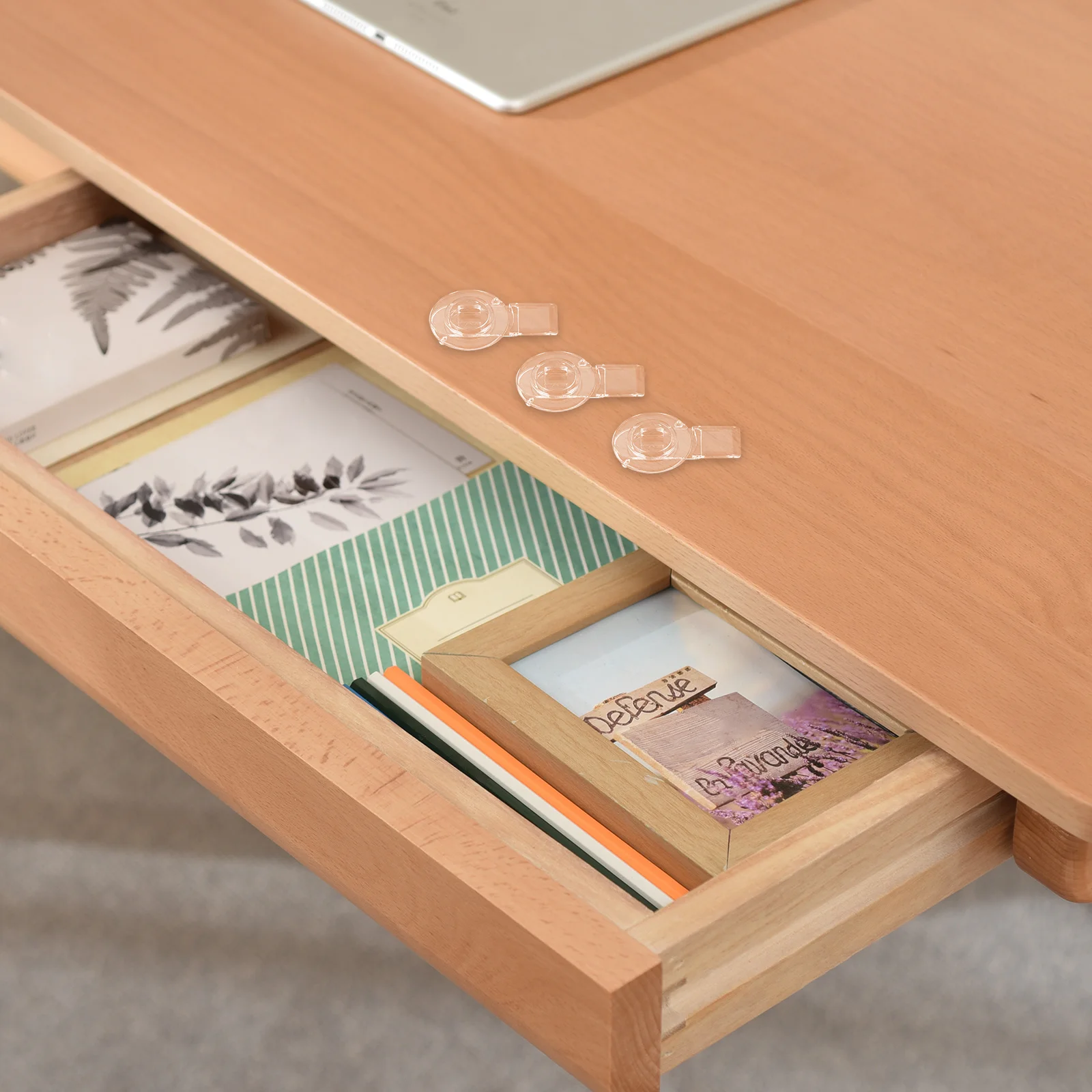 

10Pcs Pet Door Lock Acrylic Transparent Round Security Cabinet Locks Simple Installation Wear Resistance Door Lock