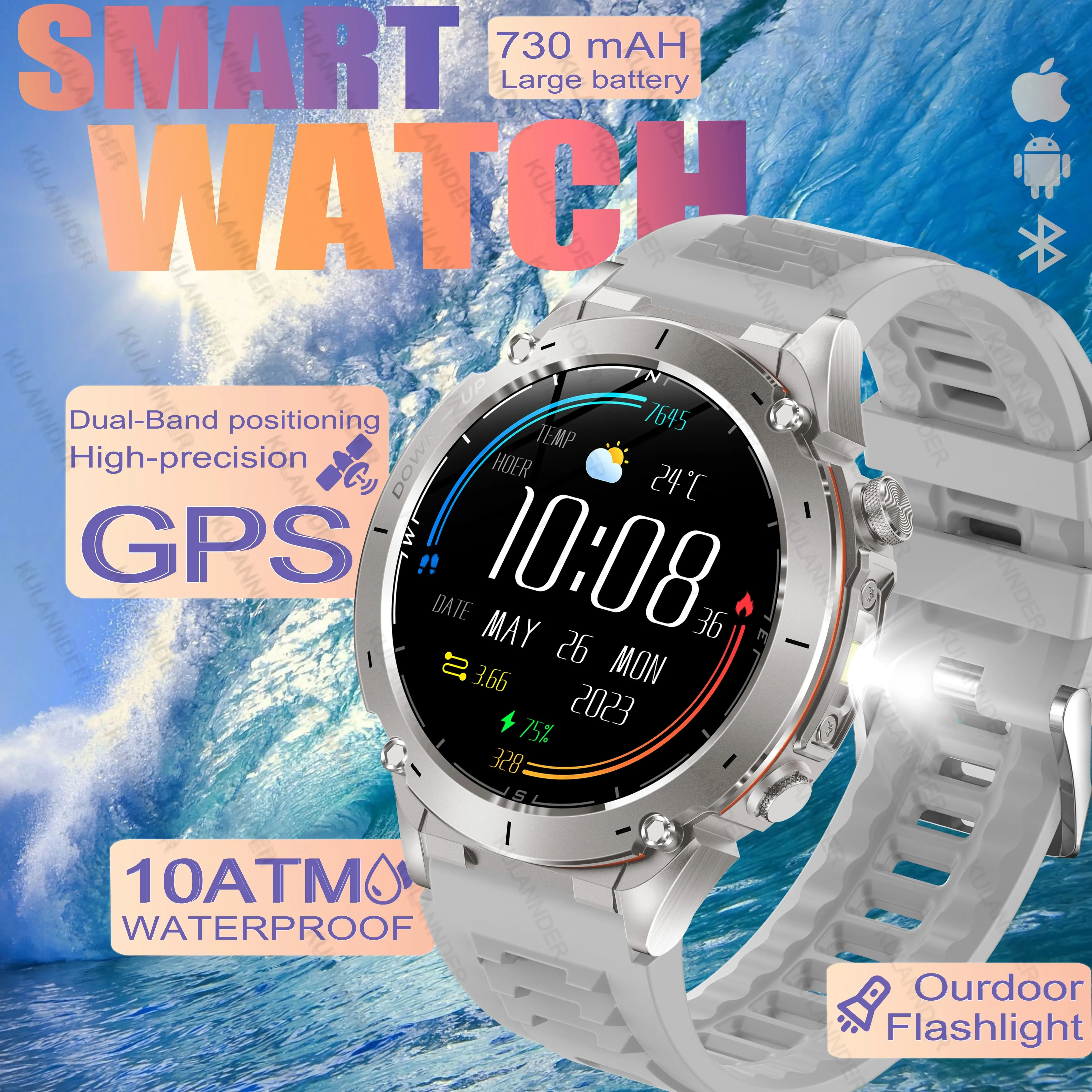 

New Military GPS Smart Watches Men 1.43" HD AMOLED Screen Built-in GNSS Compass 10ATM Waterproof Outdoor Smartwatch For Xiaomi