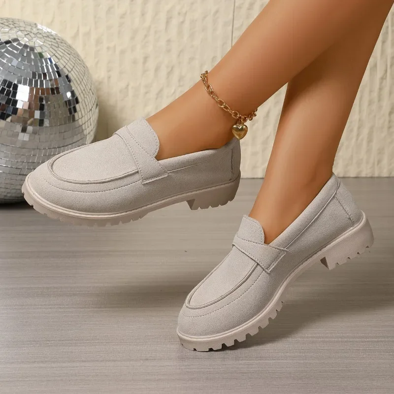 

2025 Fashion Ladies Shoes Loafers Women's High Heels New Round Toe Casual Hot Sale Plus Size Light Best Seller High Heelszapatos