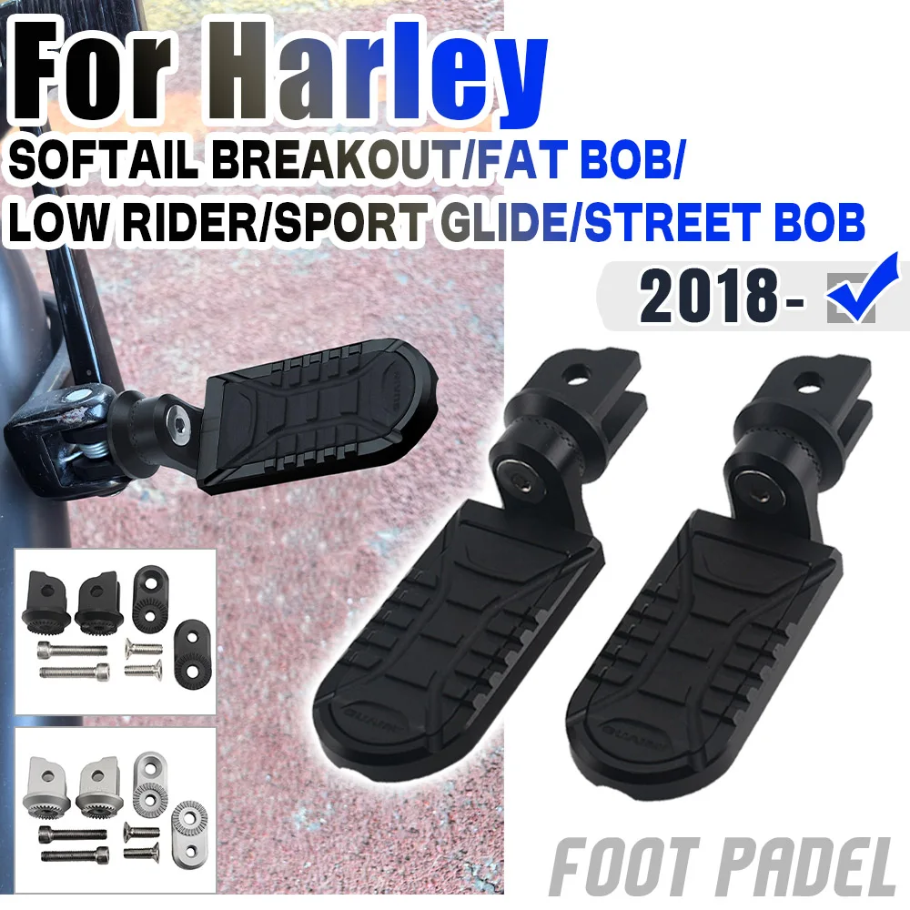 Motorcycle Driver Foot Boards Front Foot Pegs Footrests For Harley Softail Breakout 117 114 Low Rider ST Fat Bob FXBB FLSB FXST