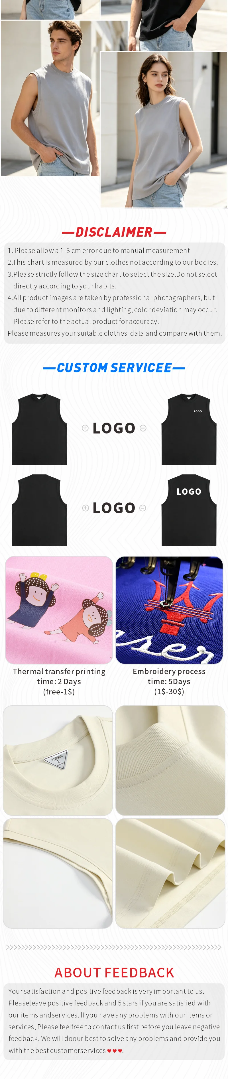 Maßgeschneiderte Tanktops mit kostenlosem Logodruck, personalisierte ärmellose Shirts mit individuellem Text, Foto oder Logo für Männer und Frauen, geeignet für Fitness, Workout und Freizeit. – Detail 3