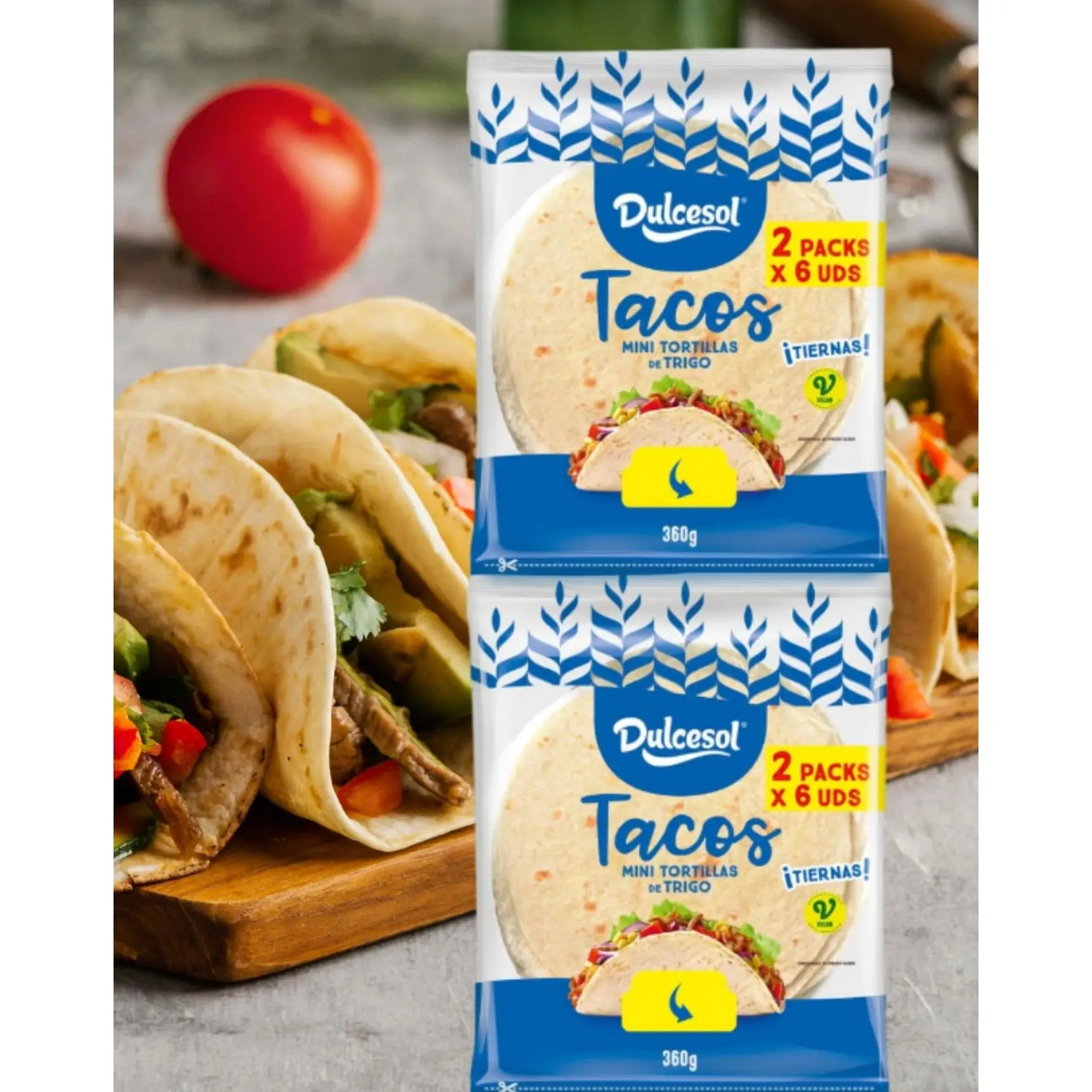 Dulcesol Tacos Mini tortillas de trigo - 36 tacos individuales en total- Empaquetadas en paquetes de 6 tacos