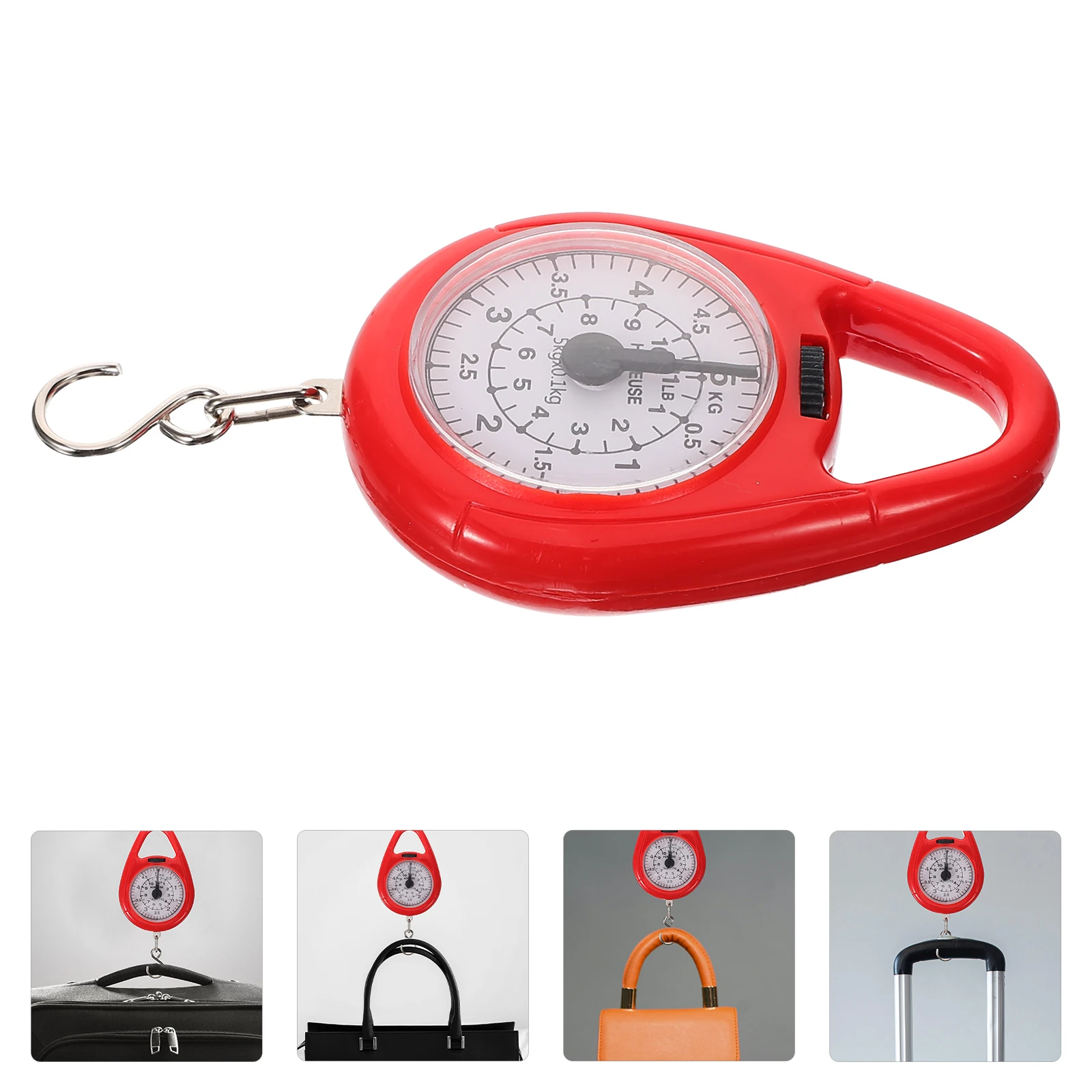 

Spring Scale Red Mini Portable Luggage Weighing Scale with Hook for Fishing Shopping Lightweight Handheld Travel Small Hanging