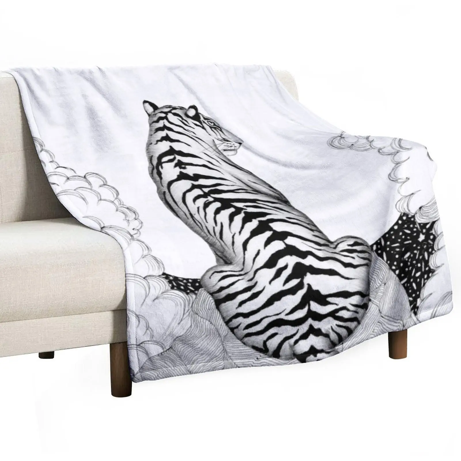 Tiger Moon Throw Blanket Designers manga For Decorative Sofa Camping Blankets