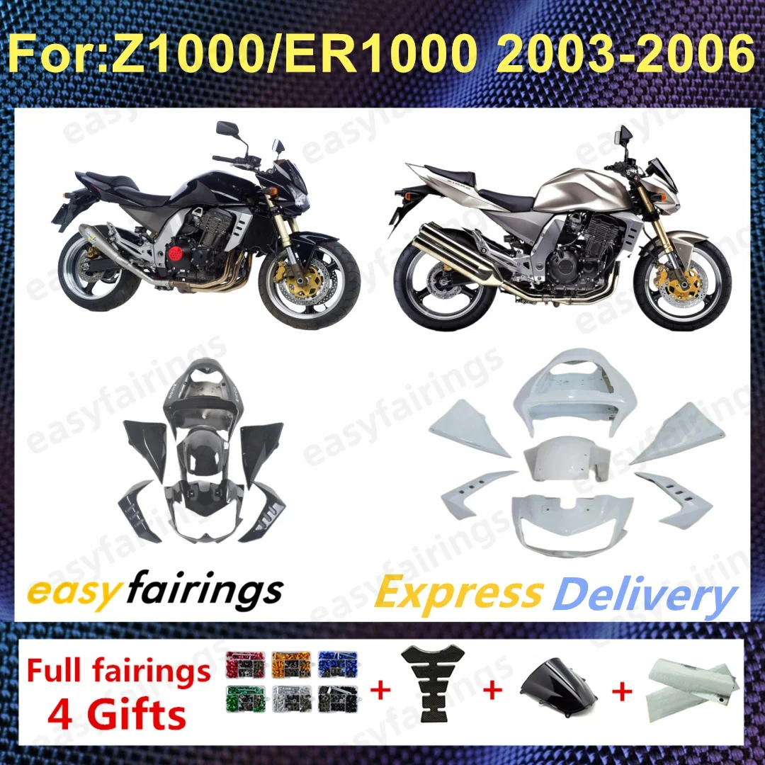Injection ABS Motorcycle Full Fairing Kit Bodywork For Z1000 ZR1000 2003‑2006 fairings Complete Body Panels Replacement Set