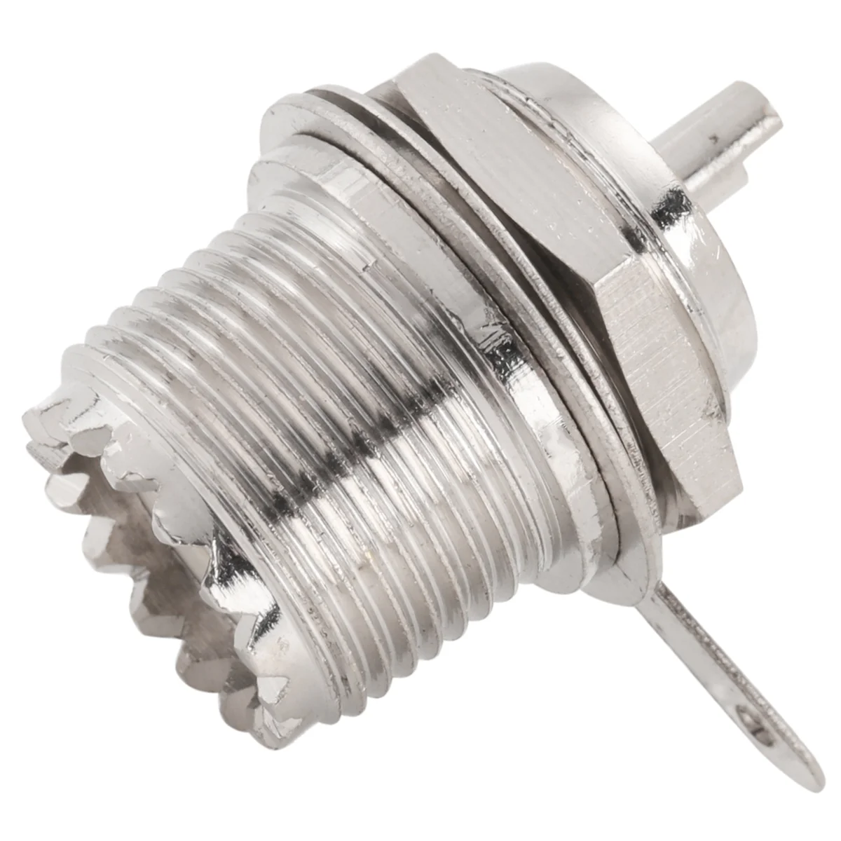 UHF Женский SO239 Разъем для переборки, паяная панель, прямой радиочастотный разъем, серебристый