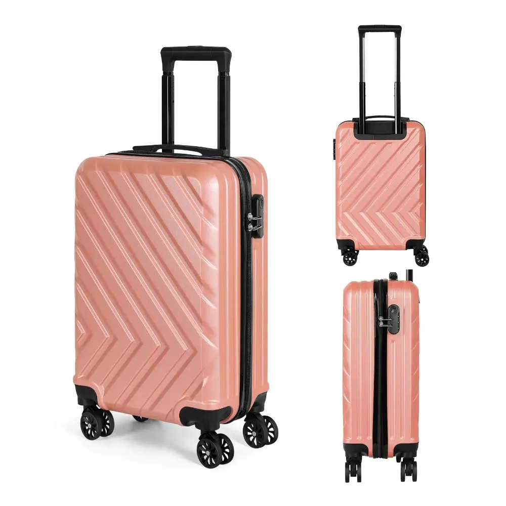 20 inch rose gold suitcase, lightweight and durable, with rotating wheels, convenient for travel and business trips